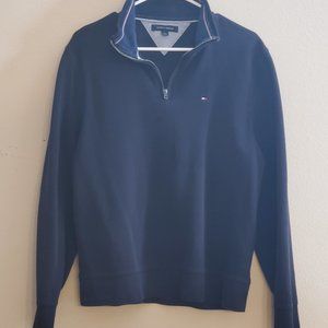 Tommy Hilfiger Black 1/4 Zip Pullover Sweater